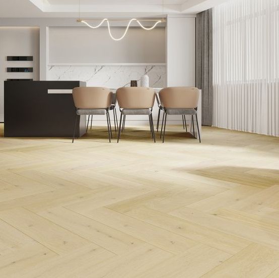 Паркетна дошка Barlinek  Chevron Дуб Bianco