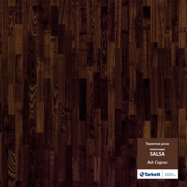 Паркетная доска Tarkett Salsa Ясень коньяк глянец
