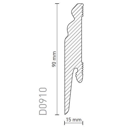 Плинтус Arbiton Dora D0910 2400х90х15 мм
