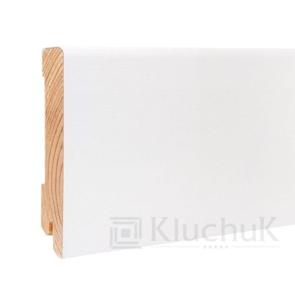 Плинтус деревянный шпонированый Ключук White Plinth 100