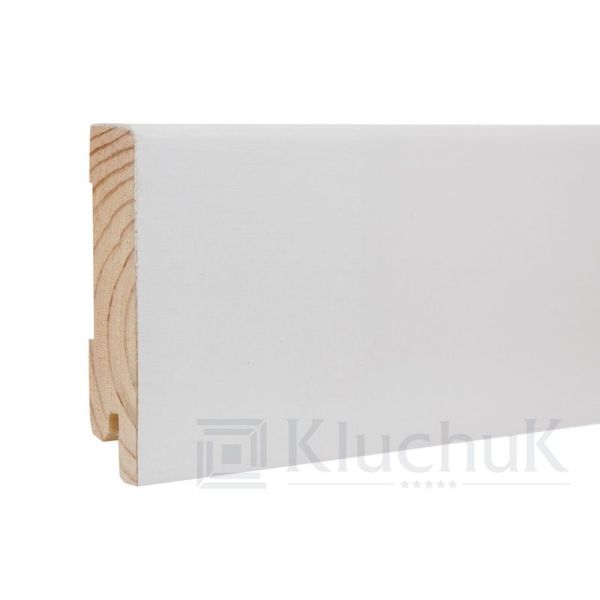 Плинтус деревянный шпонированый Ключук White Plinth 80