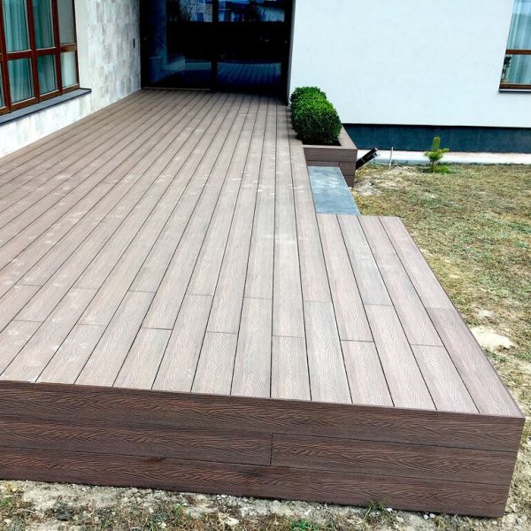 Террасная доска Bruggan Elegant Light 3D Wine brown 2900х150х25 мм