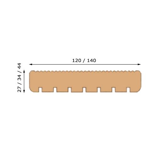 Террасная доска Сибирская Лиственница сорт В 2000-6000х120-142х27 мм