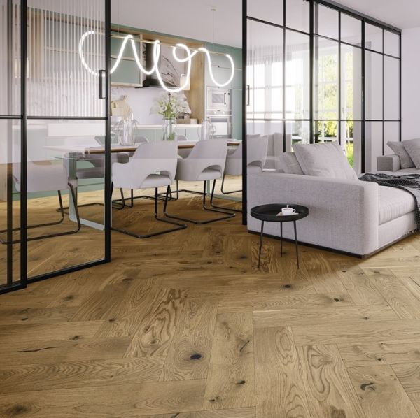 Паркетна дошка Barlinek Herringbone Дуб Toffee 180 мм