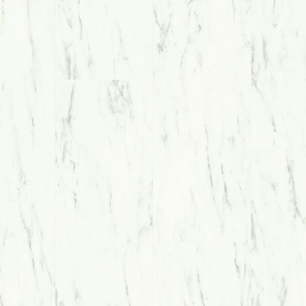 Виниловая плитка Quick-Step Ambient Glue Plus Белый каррарский мрамор