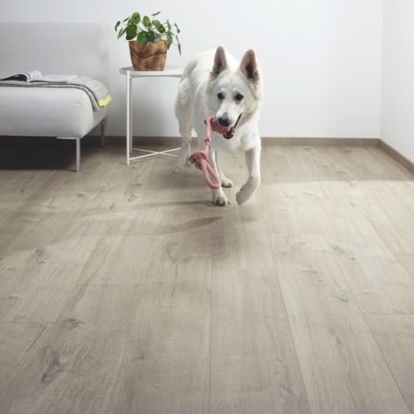 Виниловая плитка Quick-Step Pulse Glue Plus Дуб хлопок теплый серый